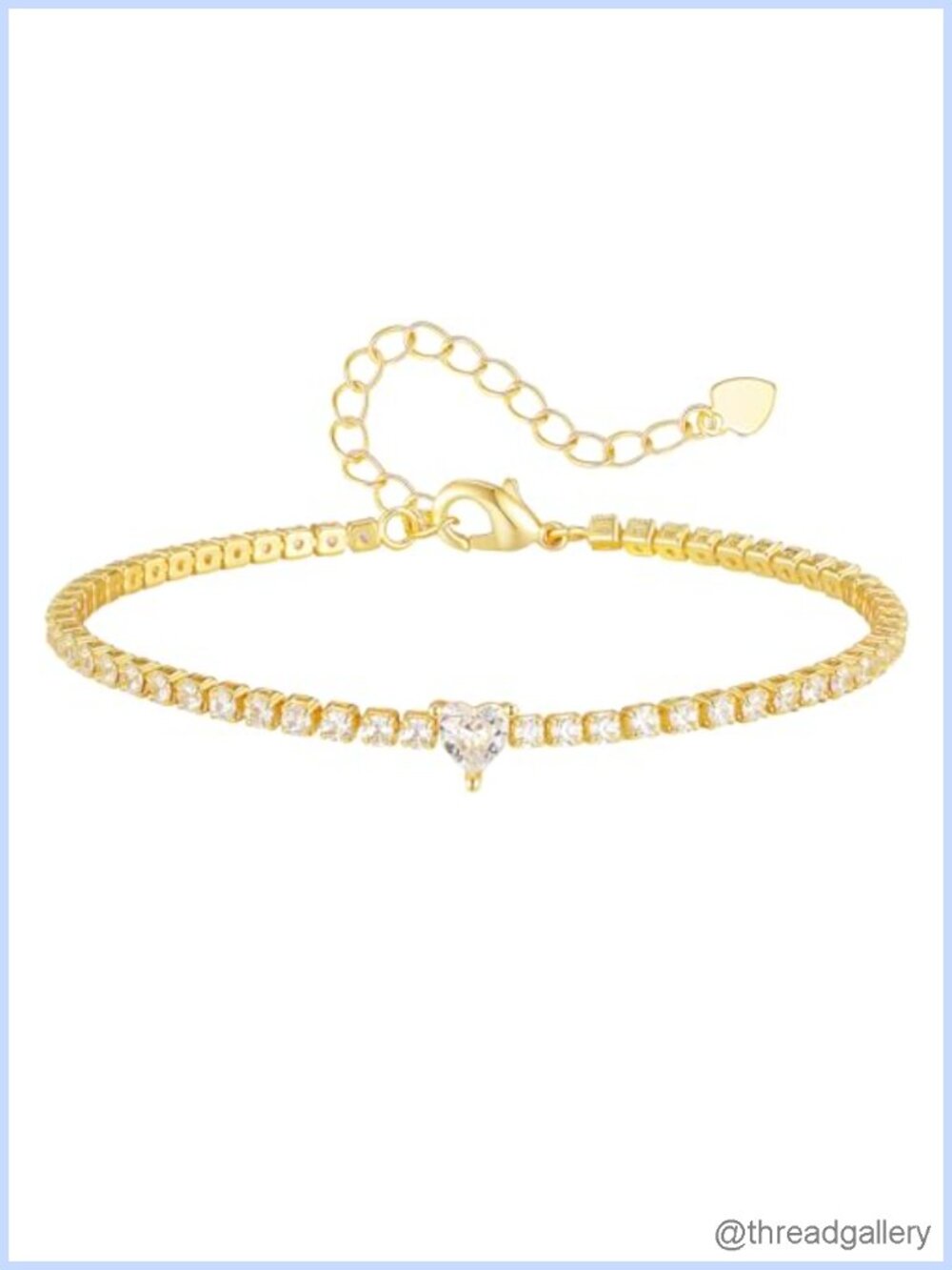 Tennis Bracelet Cubic Zirconia Paperclip Adjustable Stackable Women